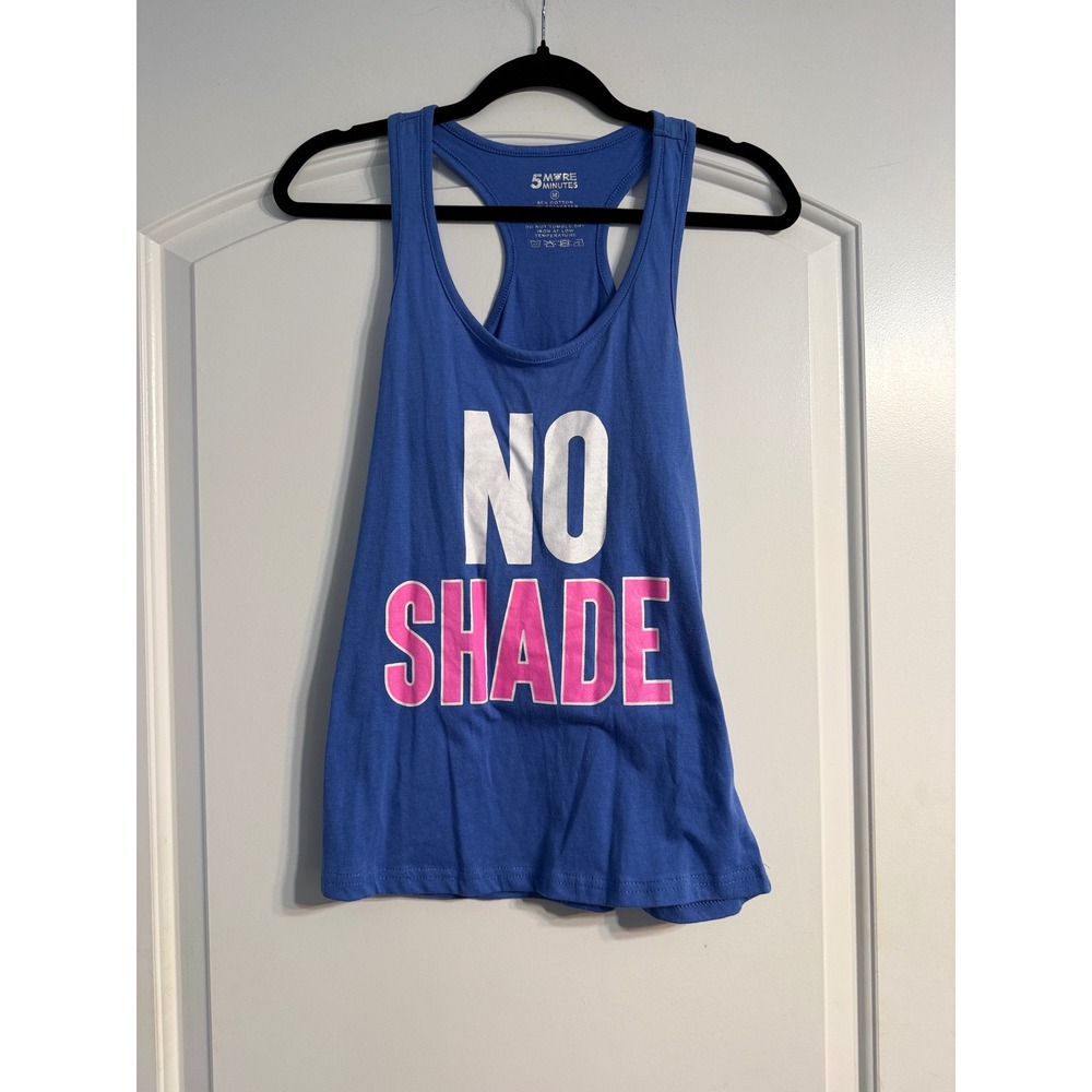 5 More Minutes Tank Top M Blue NEW No Shade Graphic Racerback Sassy Bold Trendy